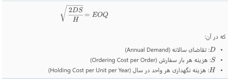 فرمول EOQ: