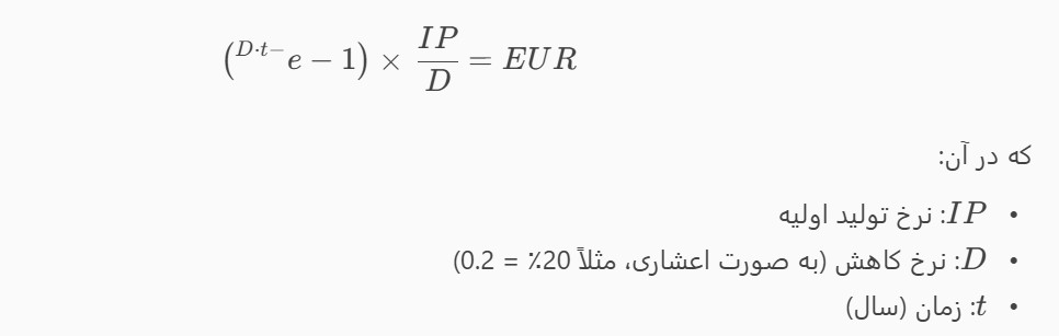 مثال عددی برای EUR