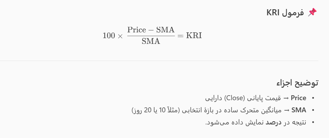 فرمول شاخص نسبی کایری (KRI Formula) فرمول شاخص نسبی کایری (KRI Formula)