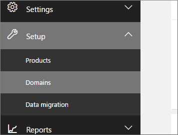 1- وارد پنل ادمین شوید  و Setup را انتخاب کنید و سپس گزینه Domains را کلیک کنید.