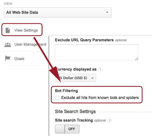 Bot filtering google analytics