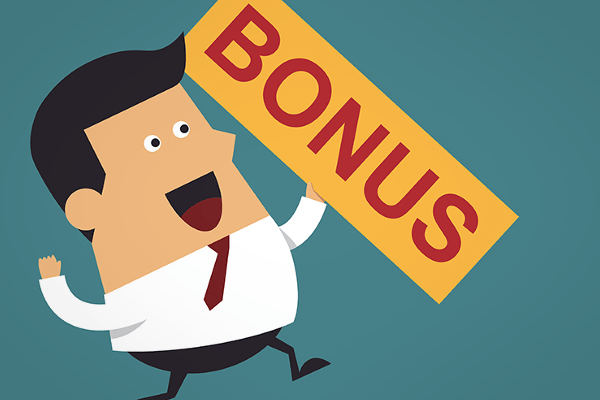 پاداش، جایزه (تخفیف)  bonus, bonusen  مترادف: gratifikation - انعام، پاداش