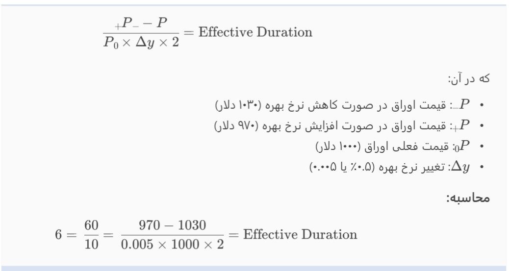 فرمول مدت زمان مؤثر: فرمول مدت زمان مؤثر: