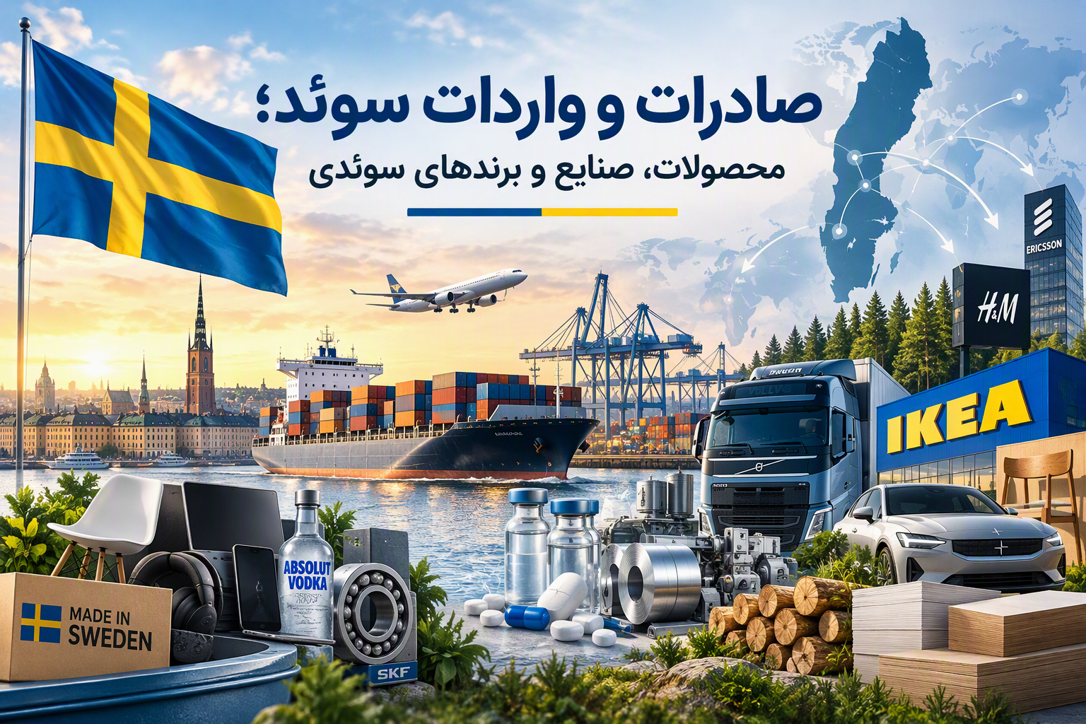 Sweden Exports Imports Products and Brands صادرات و واردات سوئد؛ مهمترین محصولات، صنایع و برندهای سوئدی در تجارت جهانی